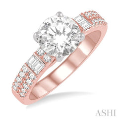 Round Shape Semi-Mount Diamond Engagement Ring