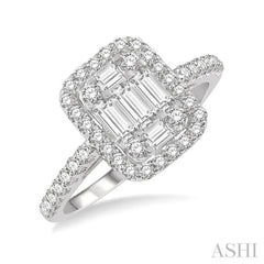 Halo Fusion Diamond Engagement Ring