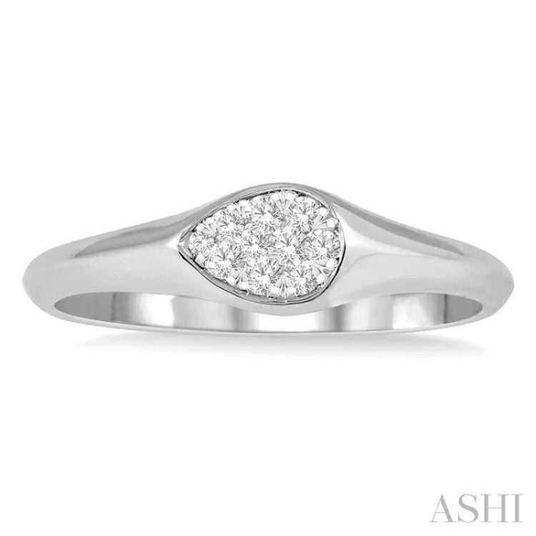 Pear Shape Lovebright Essential Diamond Signet Ring