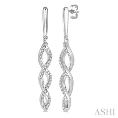 Swirl Diamond Fashion Long Earrings