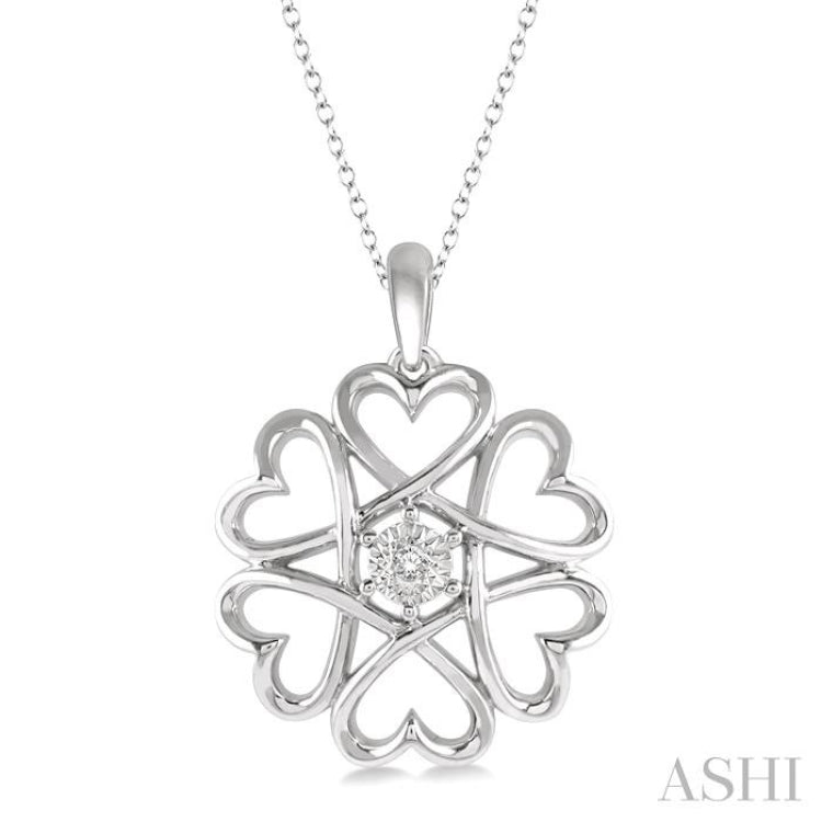 Silver Heart Shape Diamond Fashion Pendant