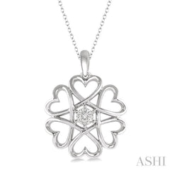 Silver Heart Shape Diamond Fashion Pendant