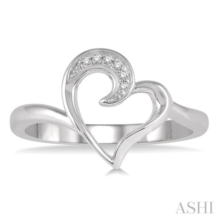 Silver Heart Shape Diamond Fashion Ring