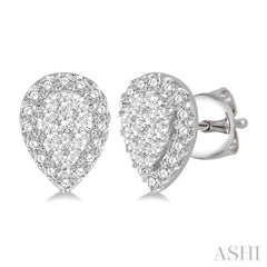 Pear Shape Halo Lovebright Essential Diamond Earrings