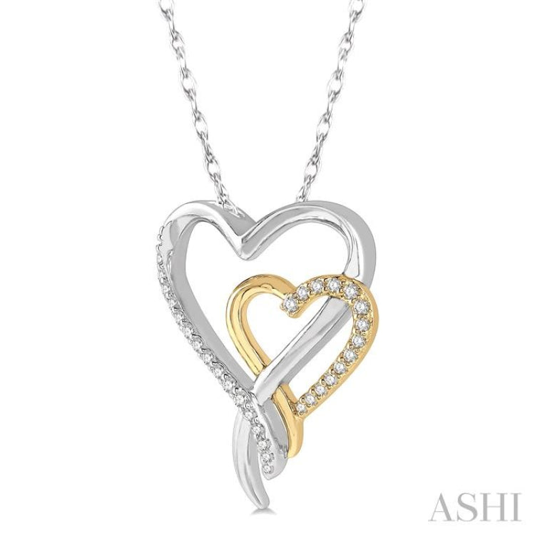 Double Heart Shape Diamond Fashion Pendant