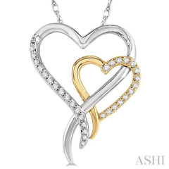 Double Heart Shape Diamond Fashion Pendant