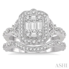 Halo Fusion Diamond Wedding Set