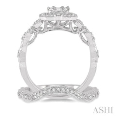 Halo Fusion Diamond Wedding Set