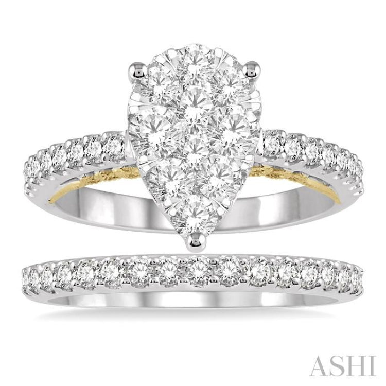 Pear Shape Lovebright Diamond Wedding Set