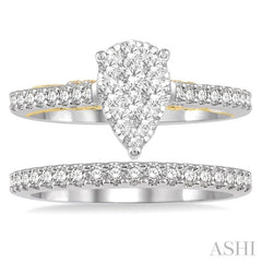 Pear Shape Lovebright Diamond Wedding Set