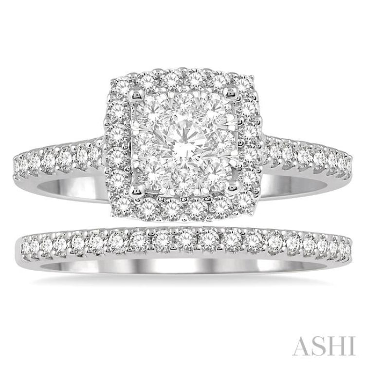 Halo Lovebright Diamond Wedding Set