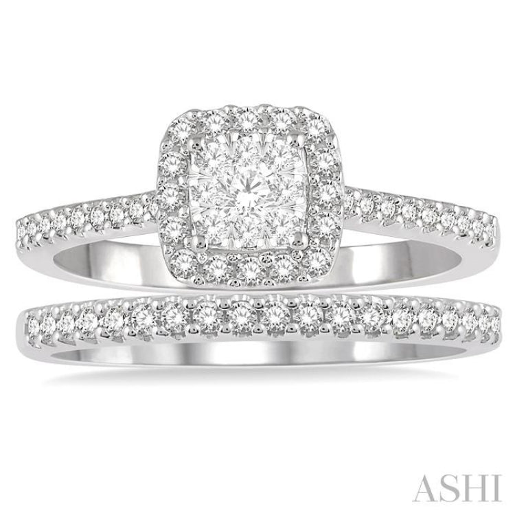 Halo Lovebright Diamond Wedding Set