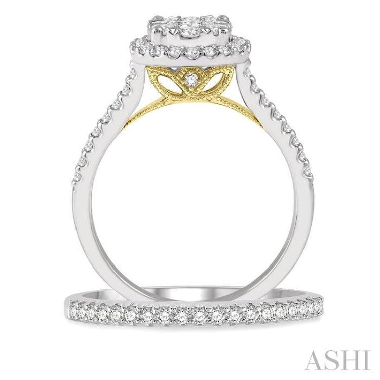 Halo Lovebright Diamond Wedding Set