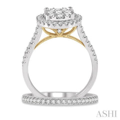 Oval Shape Halo Lovebright Diamond Wedding Set