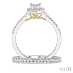 Oval Shape Halo Lovebright Diamond Wedding Set