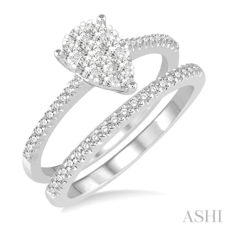 Pear Shape Lovebright Diamond Wedding Set