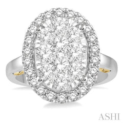 Oval Shape Halo Lovebright Essential Diamond Ring