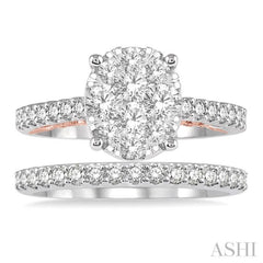 Oval Shape Lovebright Diamond Wedding Set