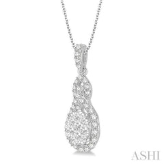 Oval Shape Halo Lovebright Diamond Pendant