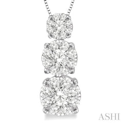 Round Shape Past Present & Future Lovebright Essential Diamond Pendant