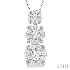 Round Shape Past Present & Future Lovebright Essential Diamond Pendant