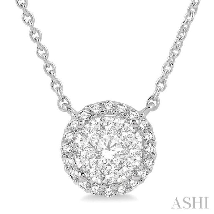 Round Shape Halo Lovebright Essential Diamond Necklace