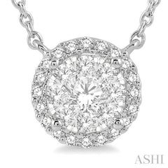 Round Shape Halo Lovebright Essential Diamond Necklace