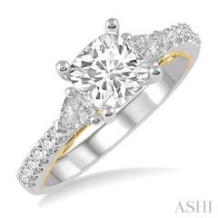 Cushion Shape Semi-Mount Diamond Engagement Ring