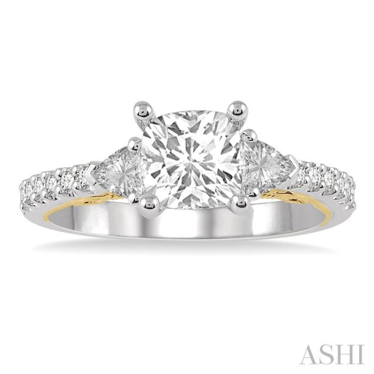 Cushion Shape Semi-Mount Diamond Engagement Ring