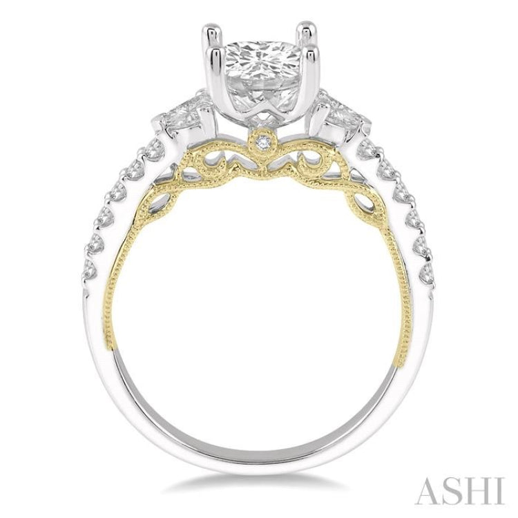 Cushion Shape Semi-Mount Diamond Engagement Ring