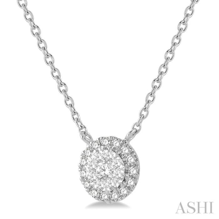 Round Shape Halo Lovebright Essential Diamond Necklace