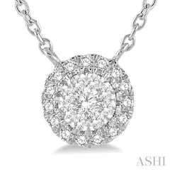 Round Shape Halo Lovebright Essential Diamond Necklace