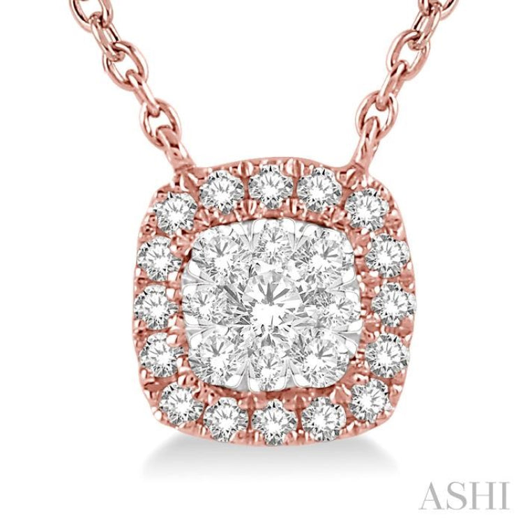 Cushion Shape Halo Lovebright Essential Diamond Necklace