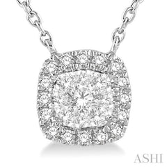 Cushion Shape Halo Lovebright Essential Diamond Necklace