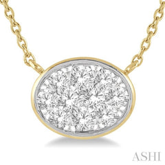 Oval Shape East-West Lovebright Essential Diamond Necklace