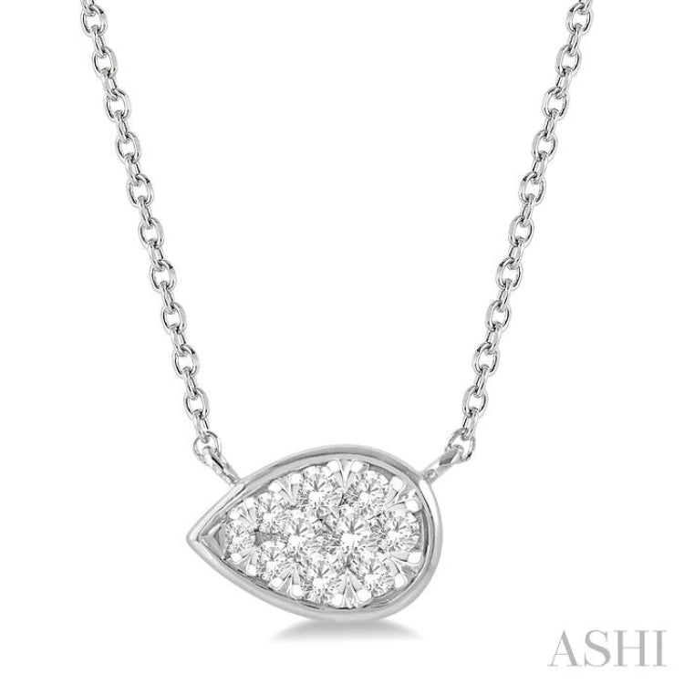 Pear Shape East-West Lovebright Essential Diamond Necklace