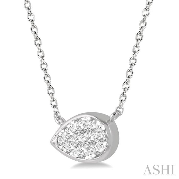 Pear Shape East-West Lovebright Essential Diamond Necklace