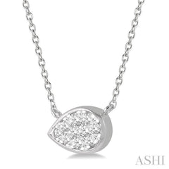 Pear Shape East-West Lovebright Essential Diamond Necklace