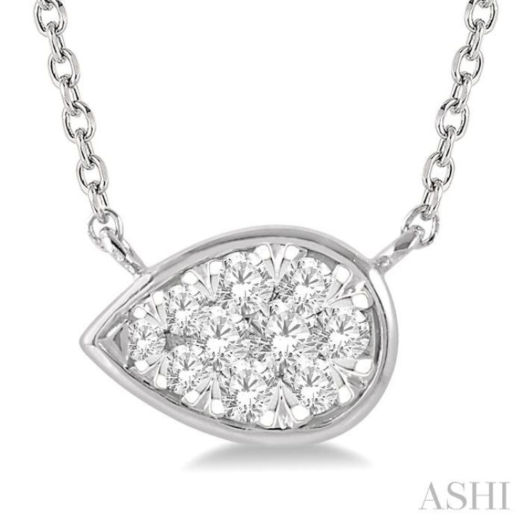 Pear Shape East-West Lovebright Essential Diamond Necklace