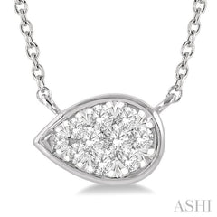 Pear Shape East-West Lovebright Essential Diamond Necklace