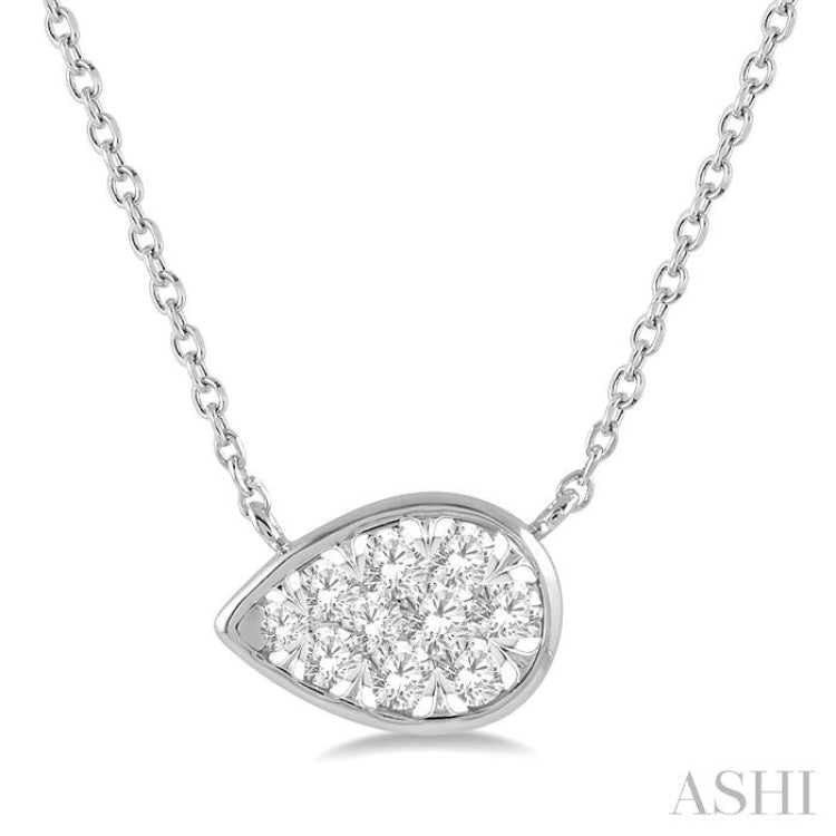 Pear Shape East-West Lovebright Essential Diamond Necklace