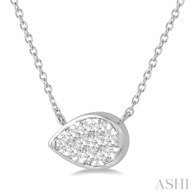 Pear Shape East-West Lovebright Essential Diamond Necklace