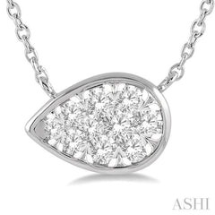 Pear Shape East-West Lovebright Essential Diamond Necklace