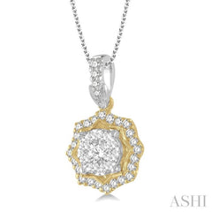 Round Shape Halo Lovebright Diamond Fashion Pendant