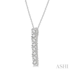 Scatter Zig-Zag Vertical Bar Baguette Diamond Fashion Pendant