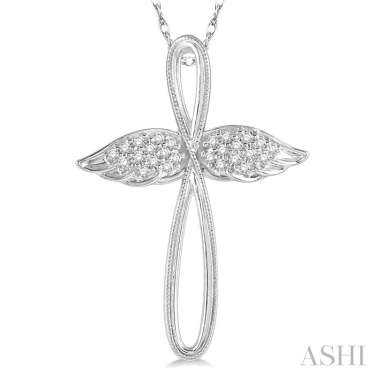 Angel Wings Cross Diamond Pendant