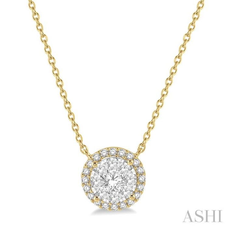 Round Shape Halo Lovebright Essential Diamond Necklace