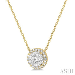 Round Shape Halo Lovebright Essential Diamond Necklace