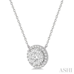 Round Shape Halo Lovebright Essential Diamond Necklace