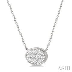 Oval Shape East-West Lovebright Essential Diamond Necklace